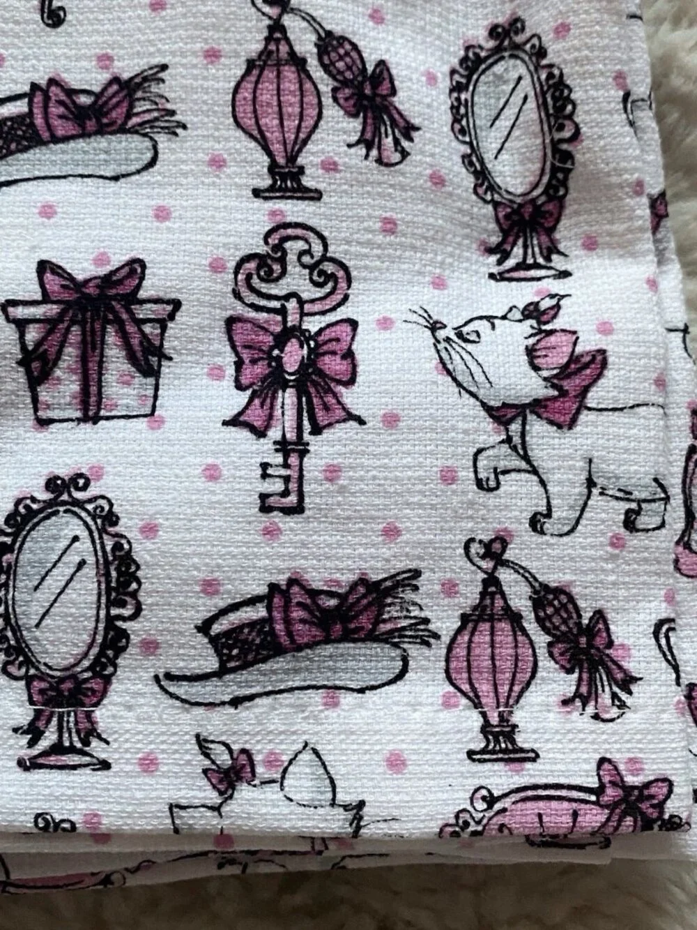2 Pk Disney The Aristocats‎ Marie Crown Mirror Gift Kitchen Towels 16” X 26” NEW